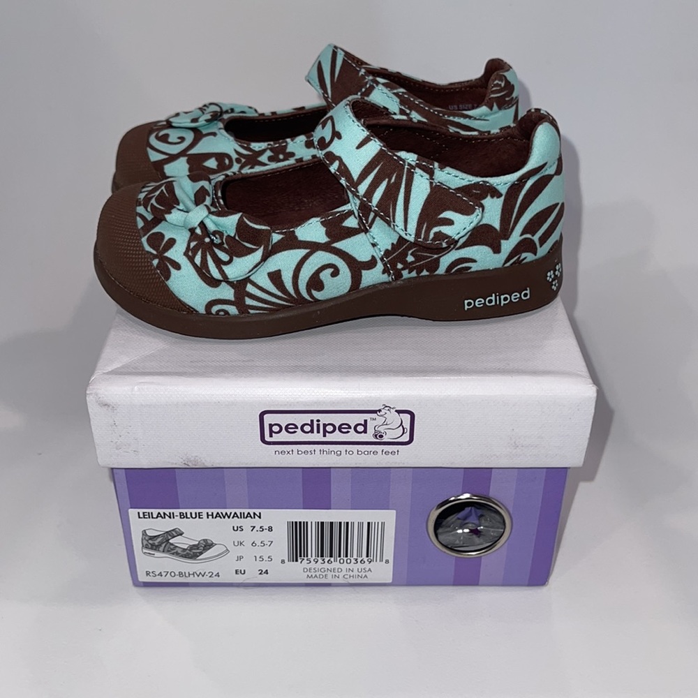 NWT Pediped Leilani Blue Hawaiian Shoes - Picture 6 of 8
